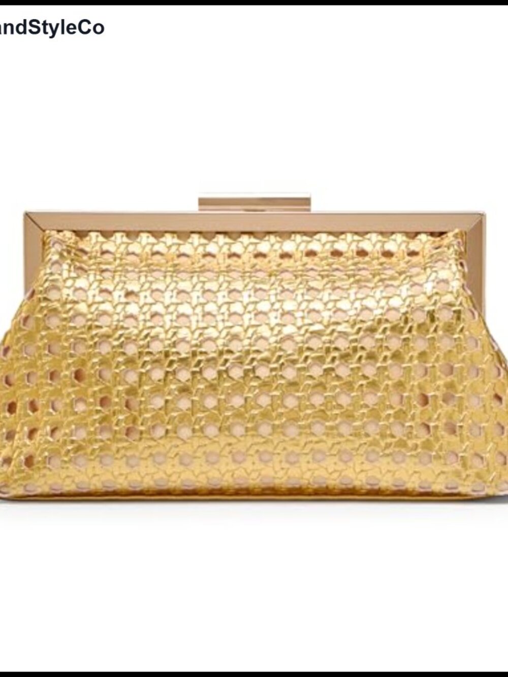 Woven Clutch Purse with Detachable Chain Evening Bag
